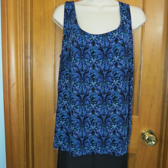 Alex Evenings Peacock Colors Knit Jacket & Sleeveless Formal Cocktail Size 2X - Picture 9 of 11